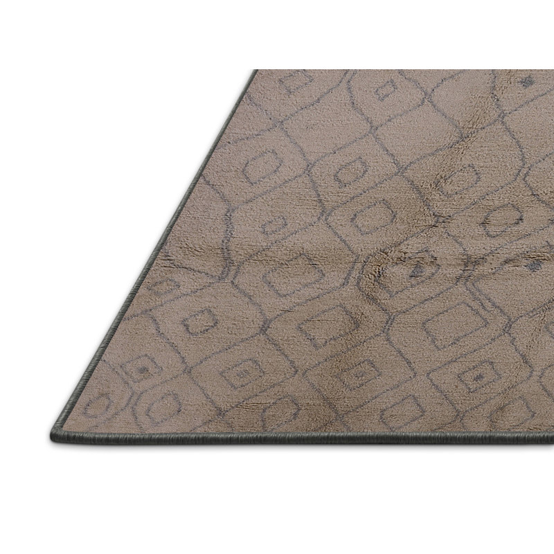 Tapis brun à motif géométrique Boomery, Rectangle 7 pi x 10 pi