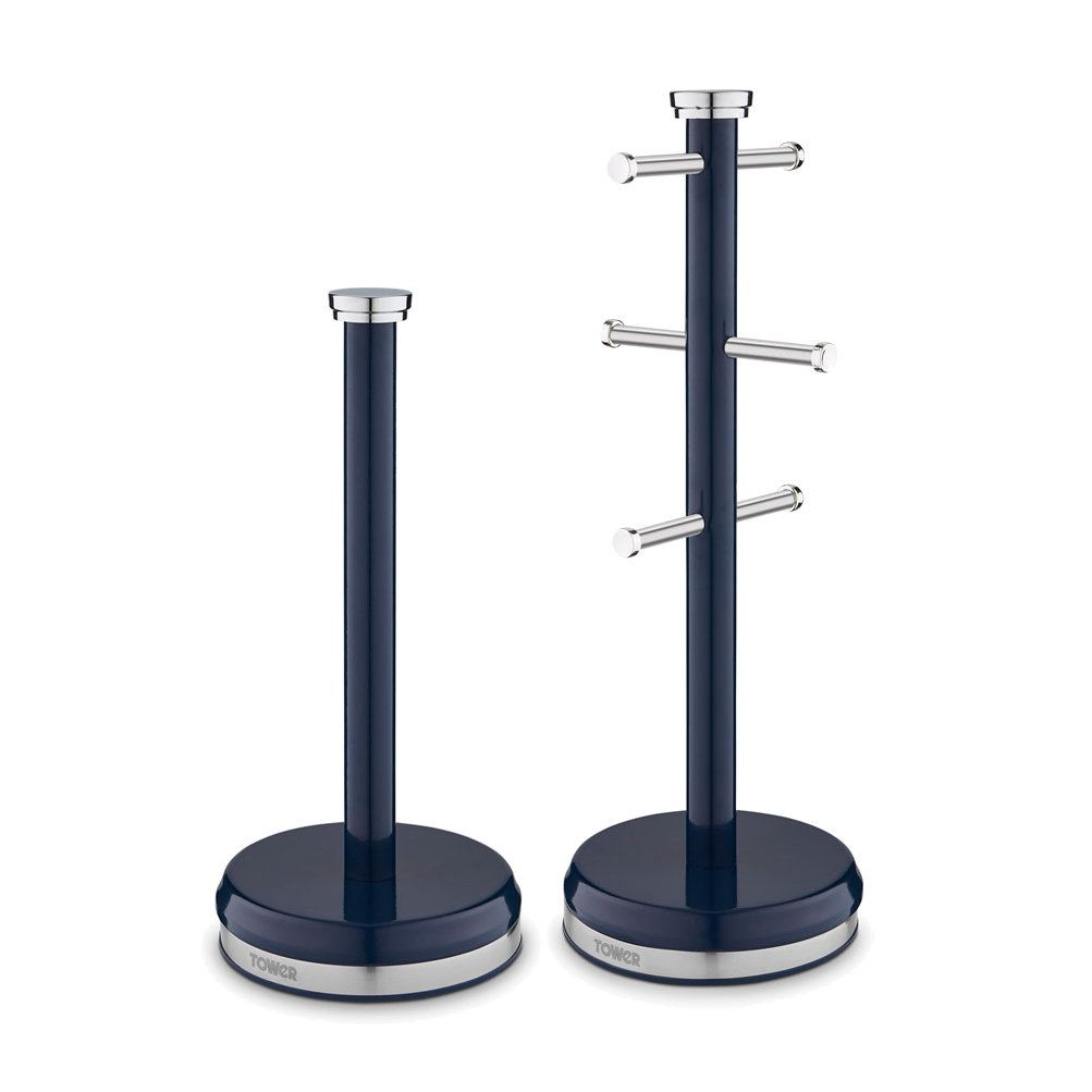 Tower T826172 Belle Mug Tree and Towel Pole Set, Stainless Steel