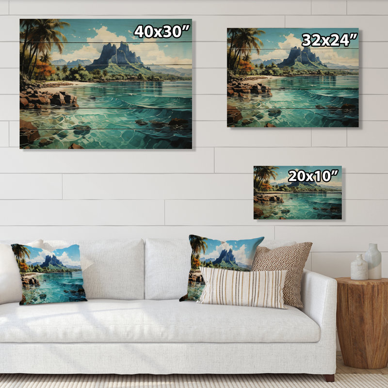«Keesler Bora Bora Beach III», reproduction sur bois, H 30 po x l 40 po x P 0,78 po