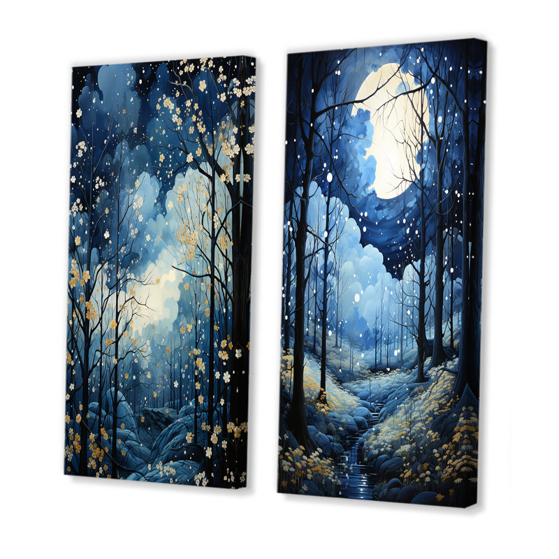 «Sky Celestial Canopy Pastoral», 2 pièces, H 20 po x l 24 po, Toile tendue