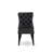 9 Pieces Dining Table Set Includes a Rectangle Table and 8 Dark Gray Polyester fabric Dining Chairs, Sand Blasting Black-931481070-928726359