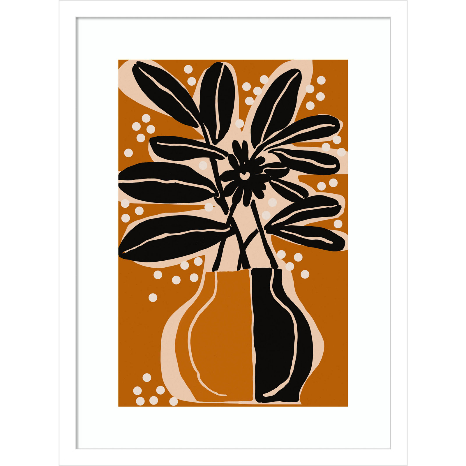 Galya "Ochre Still Life No. 6" Print, White, 21" H x 16" W