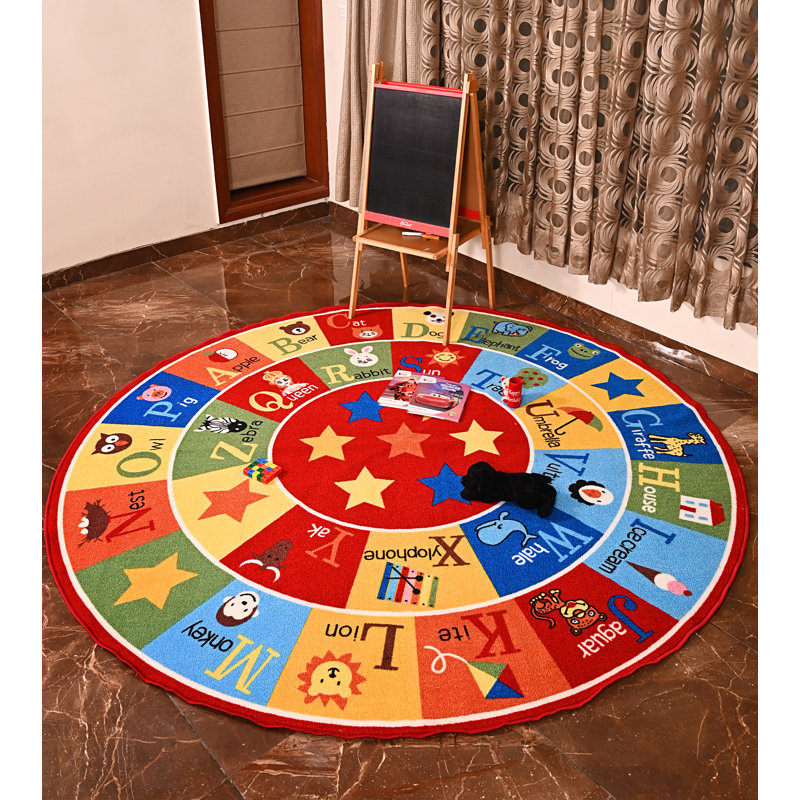 Tapis pour enfants Furnish my Place Mcclanahan 745 ABC | Alphabet éducatif | Tapis animaux animaux | Design contemporain | Multicolore