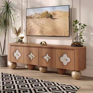 Wind light luxury solid wood TV cabinet