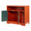 Enceinte de litière pour chat, armoire à litière cachée 31 po avec tablette et rangement, salle de bain intérieure pour chat de style moderne, table de bout en bois pour meuble pour chat, convient à la plupart des bacs à litière, rouge et vert