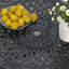 Ensemble de salle à manger rond de patio 5 pièces de 90 cm (35,43 po) avec trou pour parasol, 4 chaises empilables, coussins bleus-1414857999