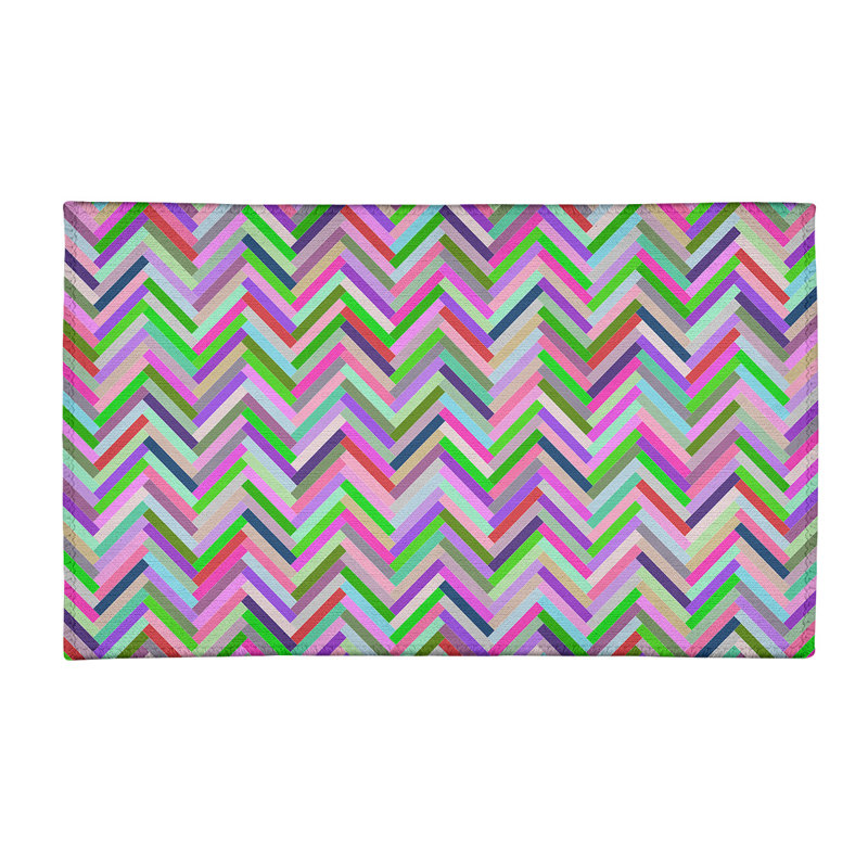 Tapis de zone rose chevrons, Rectangle 2 pi x 3 pi