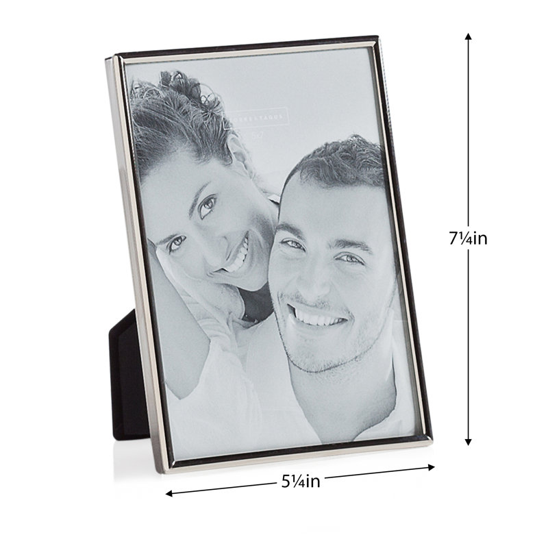 Silver Metal Mirrored Picture Frame, 5" x 7"
