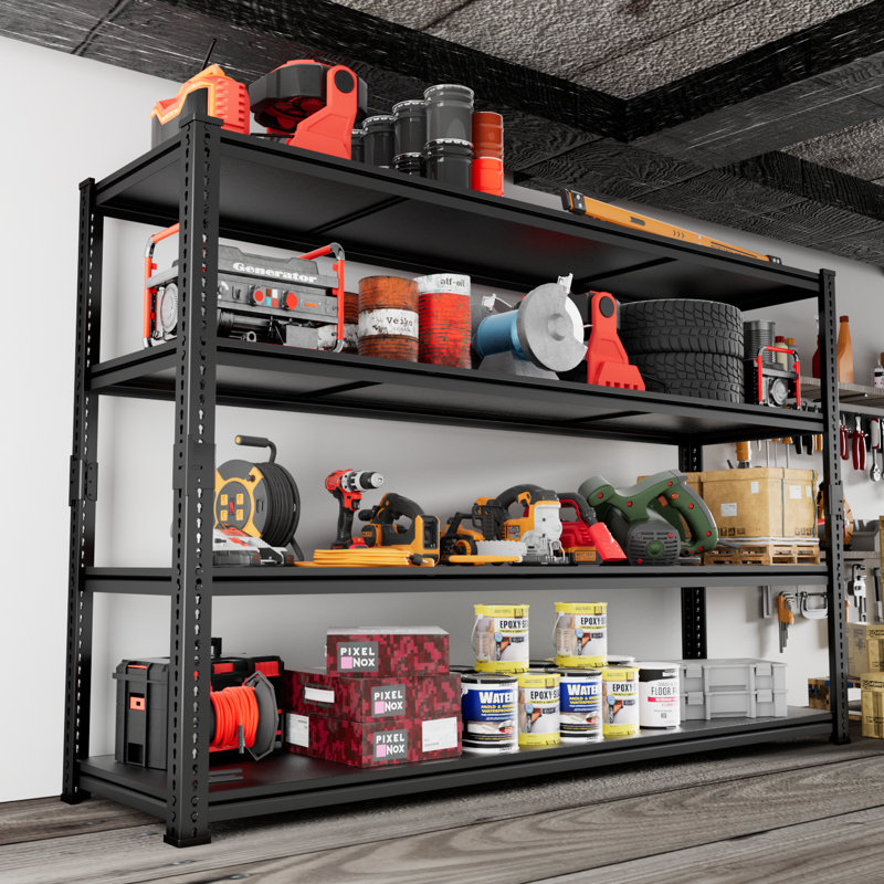Étagère ajustable en métal robuste pour le garage, le garde-manger, le rangement, les boîtes à outils et les entrepôts