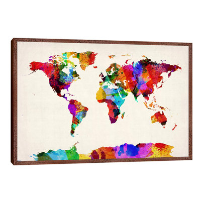 Map Of The World (Abstract Painting) II by Michael Tompsett - Print on Canvas