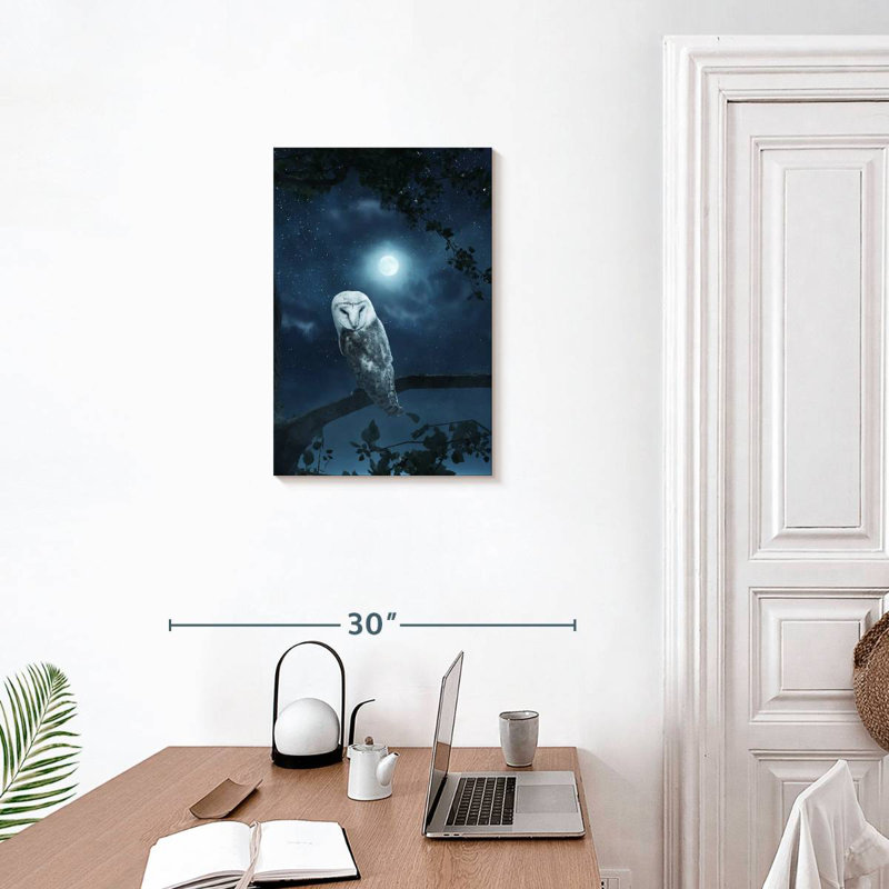 Brampt Owl In Moonlight, 24" H x 16" W
