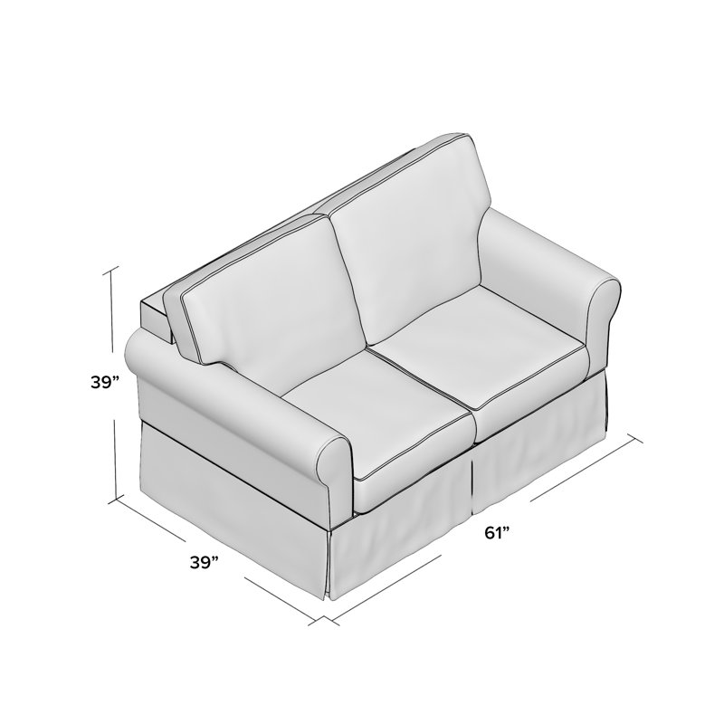 Parishville 61" Round Arm Loveseat, Coast Almond