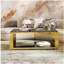 Table basse moderne rectangulaire noire, miroir