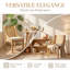 Chaise d'appoint Farmhouse Rustic - Chaise de salle à manger en bois massif durable avec siège rembourré en lin et accoudoirs décoratifs-1860377996