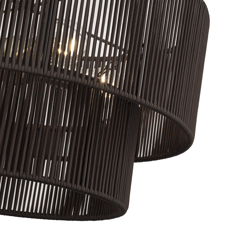 Lustre suspendu 4 lumières Asllan, Laiton antique, Brun