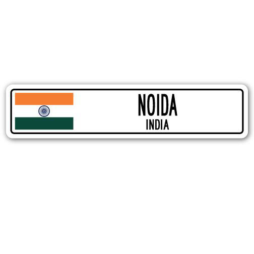 Plaque de rue en aluminium Noida, Inde, H 8 po x l 36 po x P 1 po