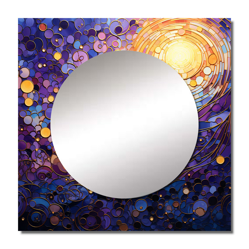 Rocshelle - Miroir abstrait à carreaux, 29 po x 29 po