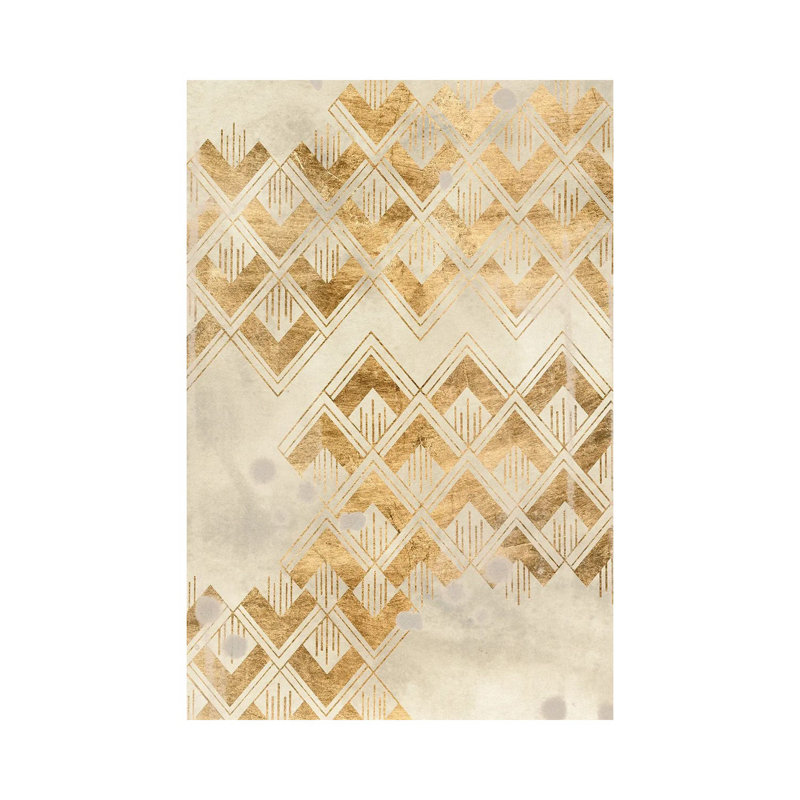 Deco Pattern In Cream II by June Erica Vess - Wrapped Canvas Print, 30.48cm H x 20.32cm W x 1.91cm D