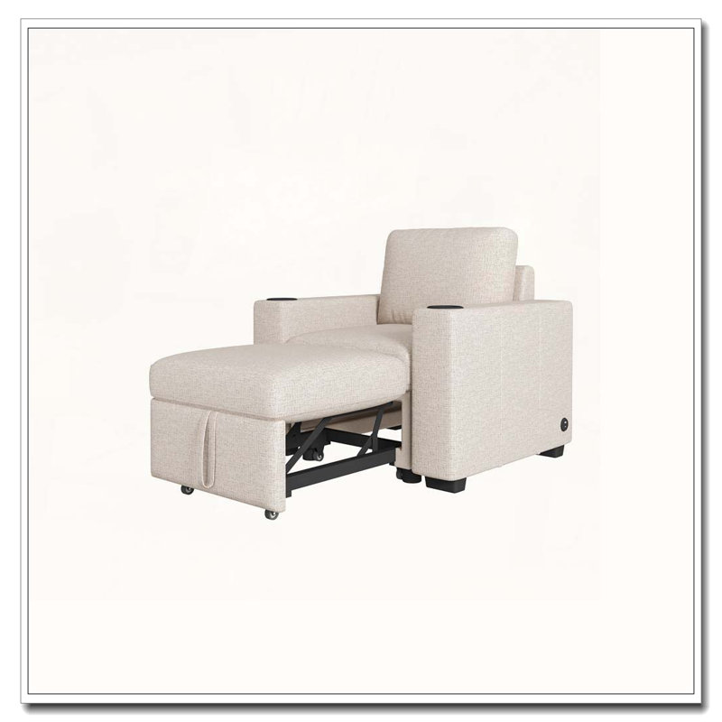 Canapé-lit simple 35,4 po, Beige