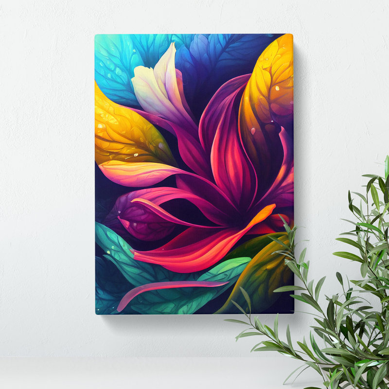 XV1022-4929X Vibrant Flowers No.4 - Print, Wrapped Canvas, 60cm H x 40cm W, No Matte