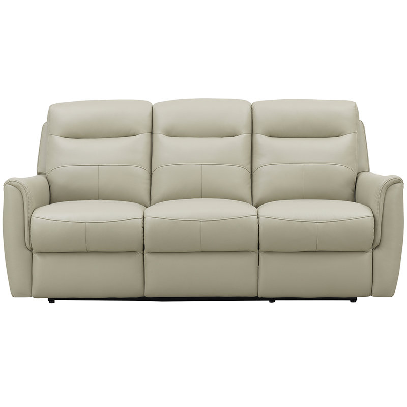 Chelsie-Louise 3 Seater Power Reclining Sofa, with Space Saving Technologies in Oyster Top Grain Leather