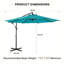 Parasol de patio extérieur 10 pi avec base, manivelle, réglage de l'inclinaison et cadre en acier thermolaqué-133354178