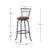 3 Bar Table and Chairs Set Dining Room Industrial Counter Height Bar Chairs with Metal Back Fabric Seat