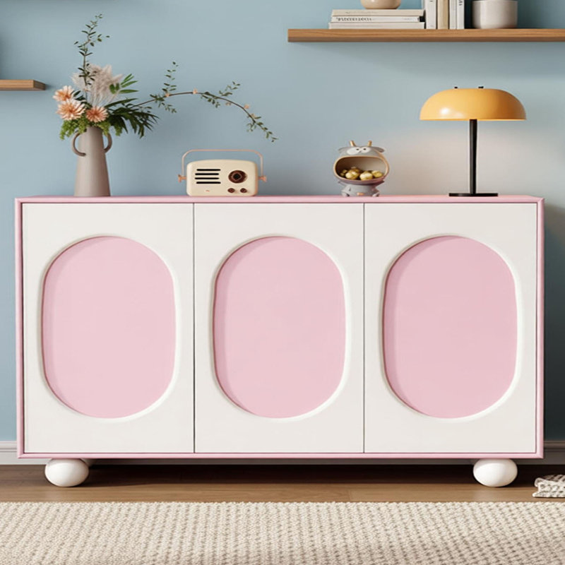 Buffet de style crème français, 35.43" H x 70.86" W x 15.74" D