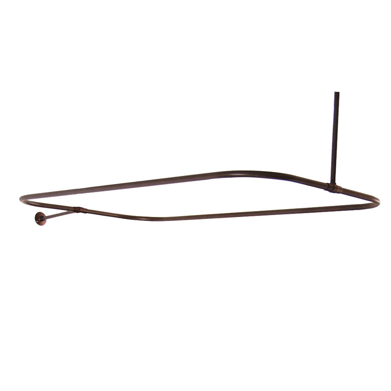 48'' D-Shaped Shower Curtain Rod, Oil Rubbed Bronze
