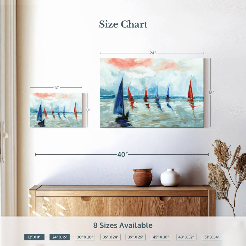 Mehar Sailing Boats Regatta, 16" H x 24" W