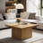 Dalany Modern Square Coffee Table, Wood Center Table for Living Room-1931904288