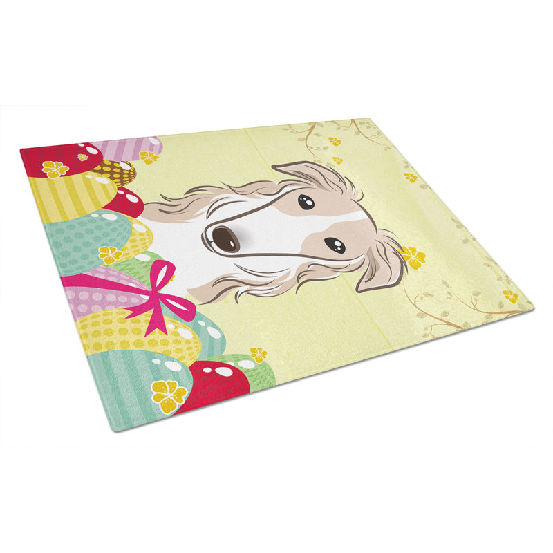 Planche à découper en verre trempé à caroline de pâques, Barzoï