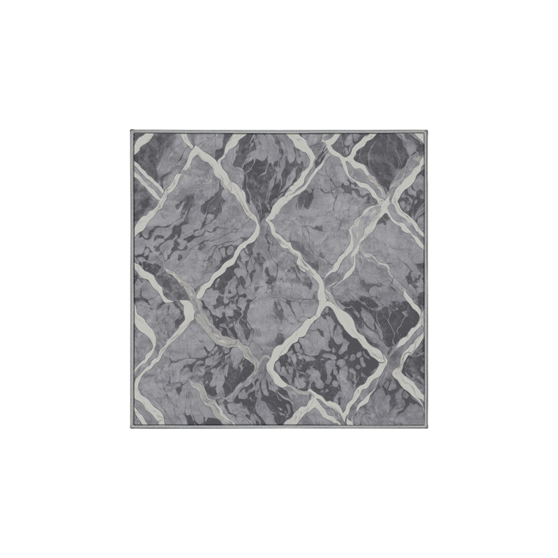 Tapis gris lavable à la machine, Carré 8 pi