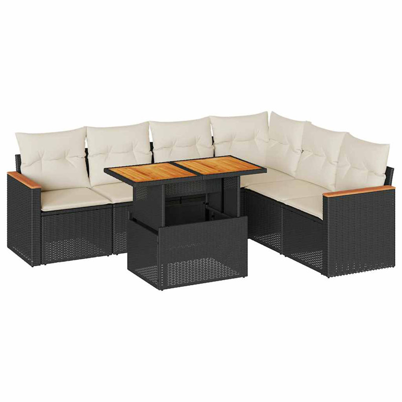 Ensemble de canapé de jardin noir et blanc pour l'extérieur
