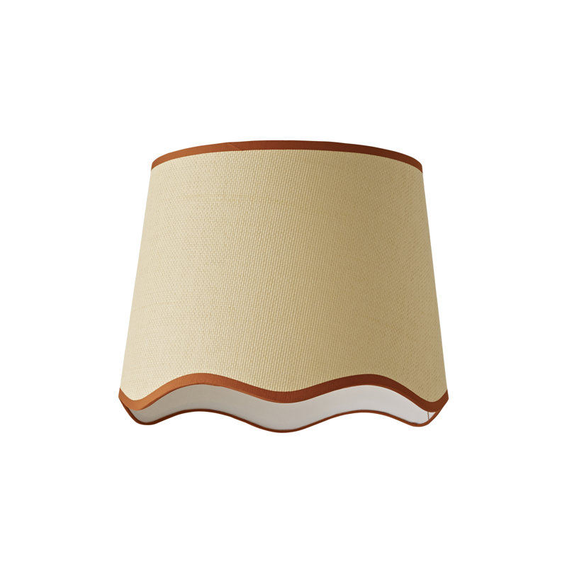 27cm H Fabric Empire Lamp Shade ( Slip-On ), Natural/Red