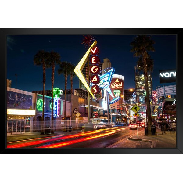 Latitude Run® Downtown Las Vegas Nevada At Night Neon Signs Photo Art ...
