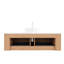 Meuble-lavabo 48 po avec lavabo rond en céramique blanc, 2 tiroirs, grain de bois naturel, lavabo de comptoir, couleur grain-1880956503