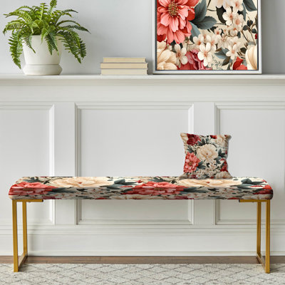 Banc rembourré blanc blanc corail rustique Whispers