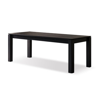 Black Rectangular Solid Wood Butterfly Leaf Dining Table