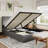 Hydraulic Lift Up Upholstered Platform Bed with Adjustable Headboard-1049167643-1049167647
