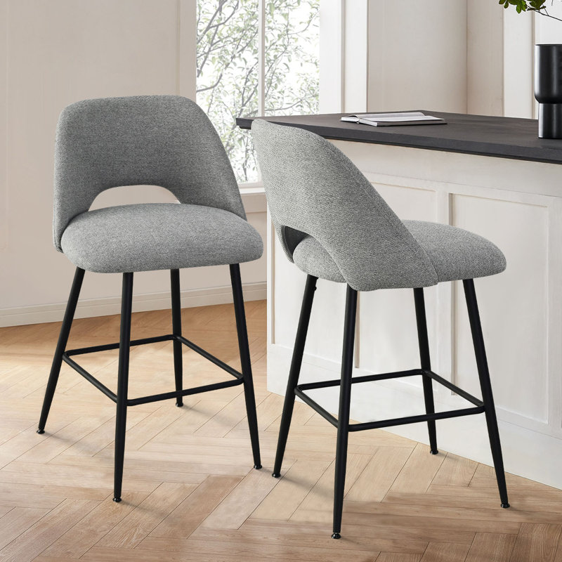 Jayden 26.5'' Upholstered Counter Stool, Light Gray