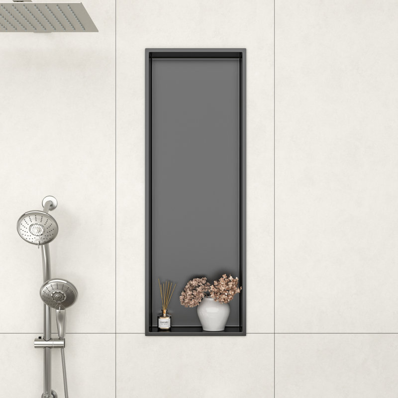 L 36 po x H 12 po Rectangle rectangulaire sans carrelage encastré Niche de douche encastré 304 en acier inoxydable pour salle de bain / cuisine / salon / rangement