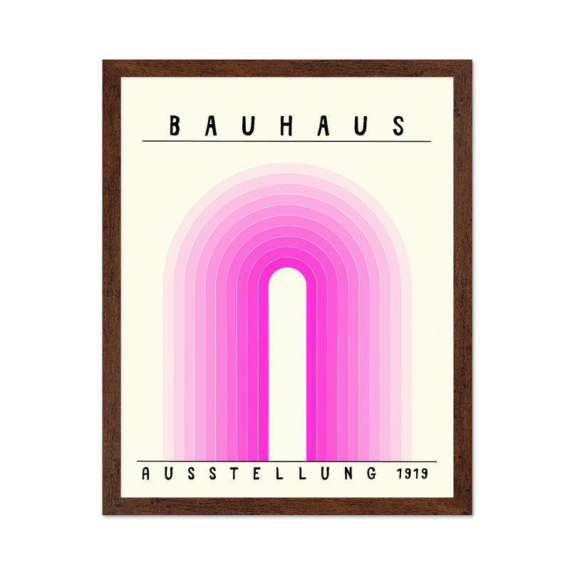Rose Bauhaus Ausstellung 1919, Affiche, Encadrement brun, H 11 po x l 14 po