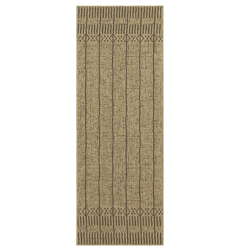 Jute And Black Indoor/Outdoor Area Rug - 2 Ft. 7 In. X 7 Ft. 3 In., Runner 2'7" x 7'3"
