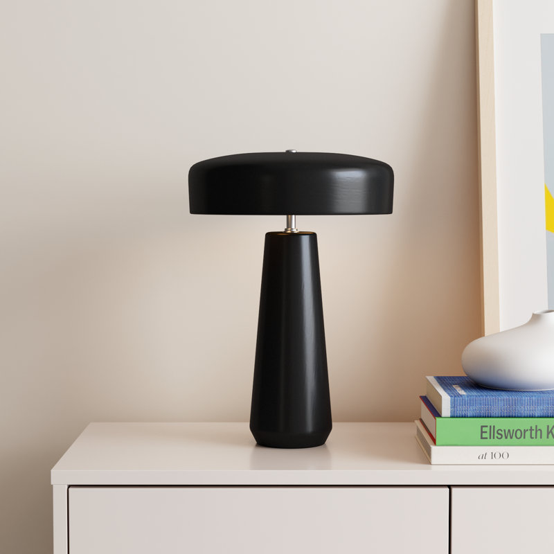 Hardacre Ceramic Table Lamp, Carbon Matte Black/Champagne Gold