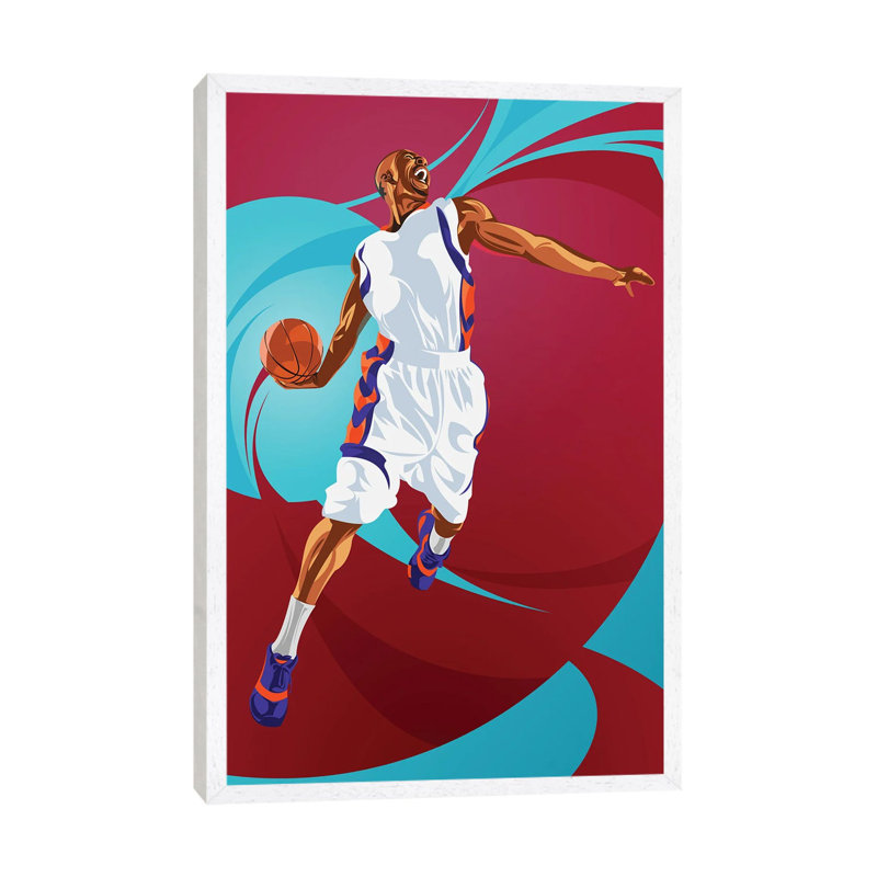 Basketball 1 Piece Wall Art on Canvas, 101.6 cm H x 66.04 cm W, White Floater Frame