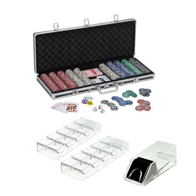 Ensemble de jetons de poker 13,5 grammes Bling 500,5 carats, chaussure à quatre cartes Fat Cat et plateau de jetons de poker - 2 pièces
