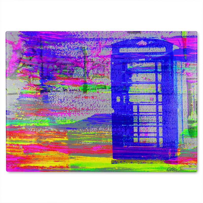 London Post Box Glass Chopping Board, 40cm L x 28cm W