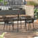 Rabia 31" Bistro Dining Table with Glass Top Flower Pattern Design and Painted Aluminum Base