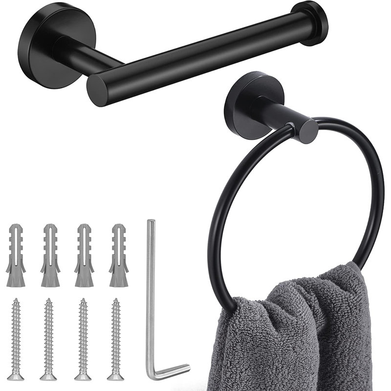 2 - Piece Bathroom Hardware Set, Matte Black